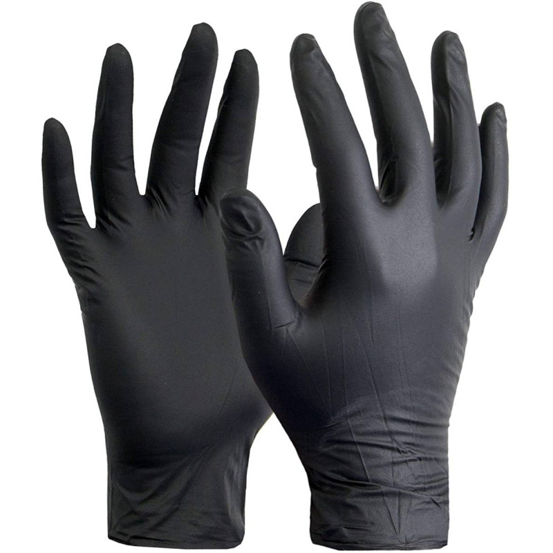 GANTS NITRILE N/POUDRE NOIR M